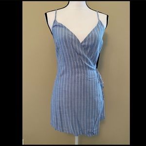 Lulu’s Blue Wrap Skort Dress